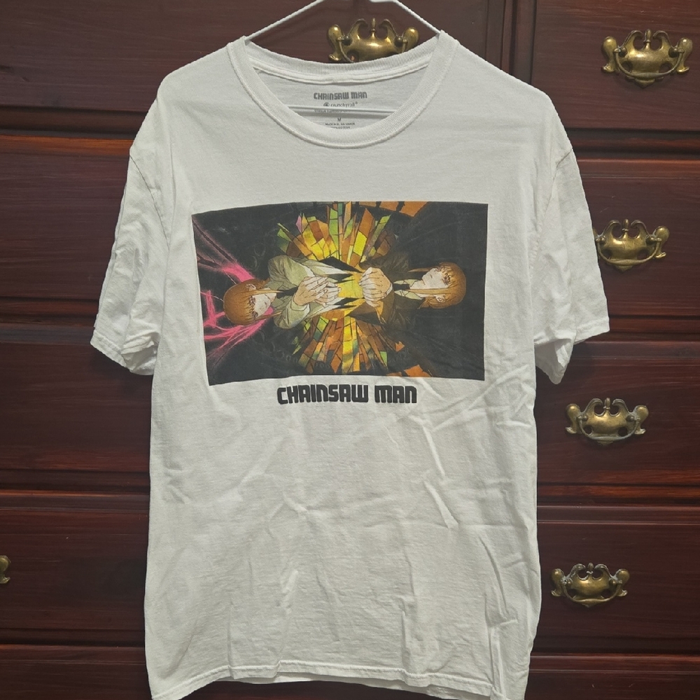 Chainsaw Man Graphic White T-Shirt Size M